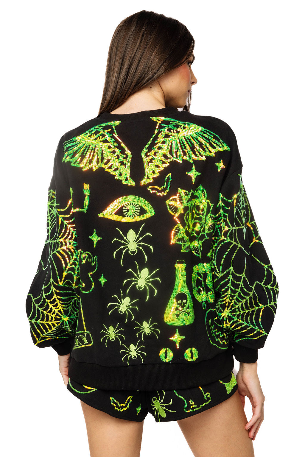 Queen of Sparkles Black & Green Halloween Icon Short