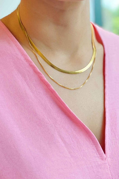 Herringbone Layering Chain Necklace