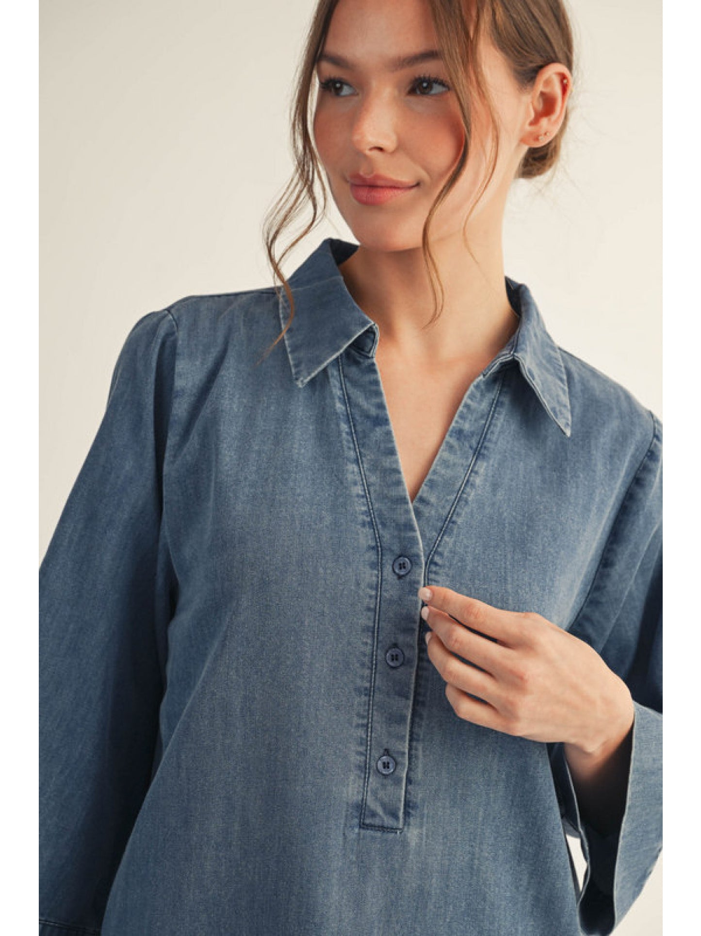 Collared Denim Dress