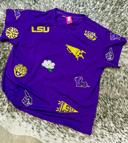 Licensed Queen of Sparkles LSU Mini Icon Tee
