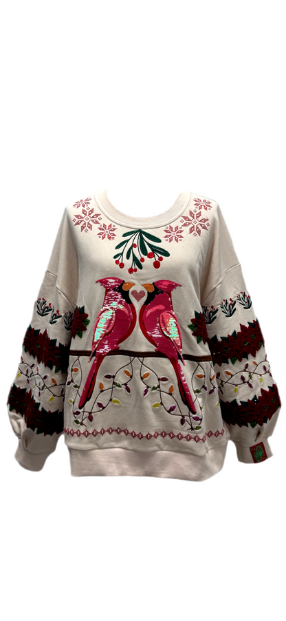 Queen of Sparkles Christmas Cardinals Sweatshirt