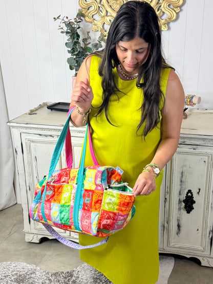 Queen of Sparkles Multi Colorblock Logo Duffle