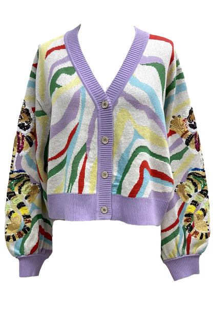 Queen of Sparkles Rainbow Tiger Cardigan