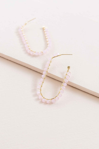 Beaded Racetrack Hoop Earrings