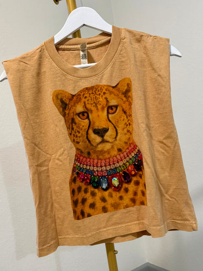 Jeweled Cheetah Graphic Tank