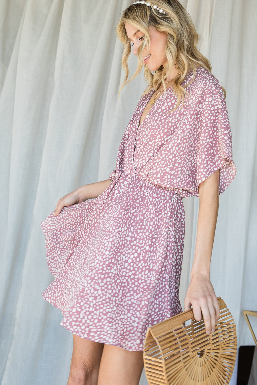 Blush Dot Woven Dress