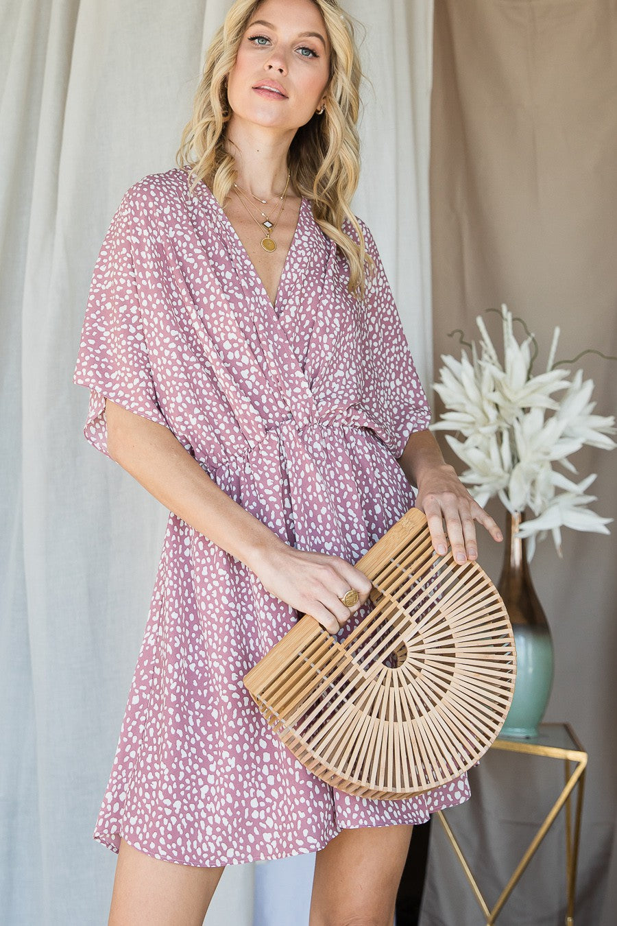 Blush Dot Woven Dress