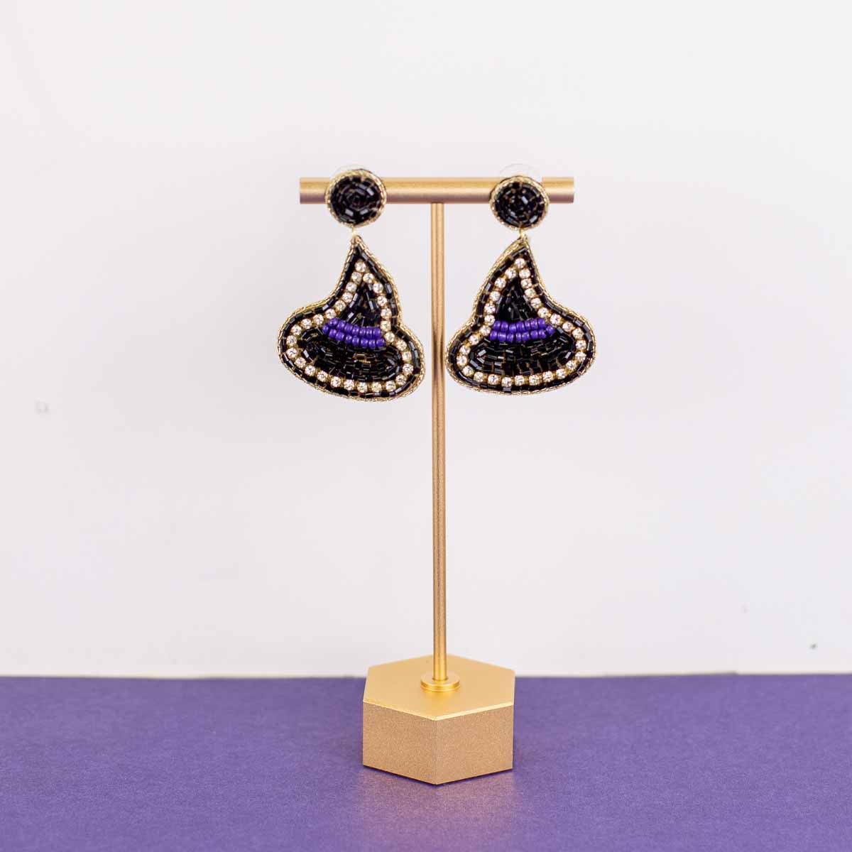 Witches Hat Beaded Earrings