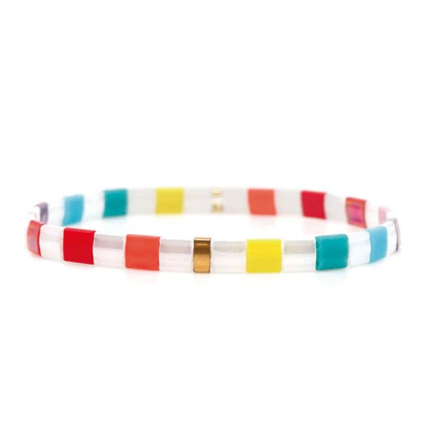 Wide Rainbow Multi Color Craze Bracelet