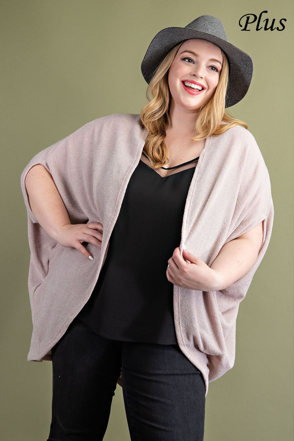 Oatmeal Open Front Dolman Cardigan