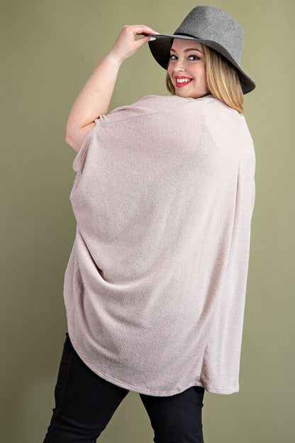 Oatmeal Open Front Dolman Cardigan