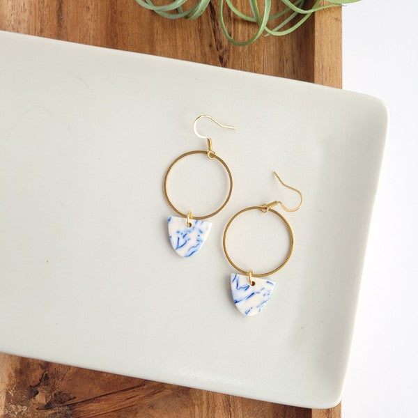 Iris Earrings - Greek Goddess Blue