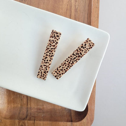 Eleanor Hair Clips - Brown Dot