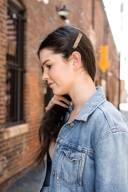 Eleanor Hair Clips - Brown Dot