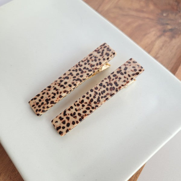 Eleanor Hair Clips - Brown Dot