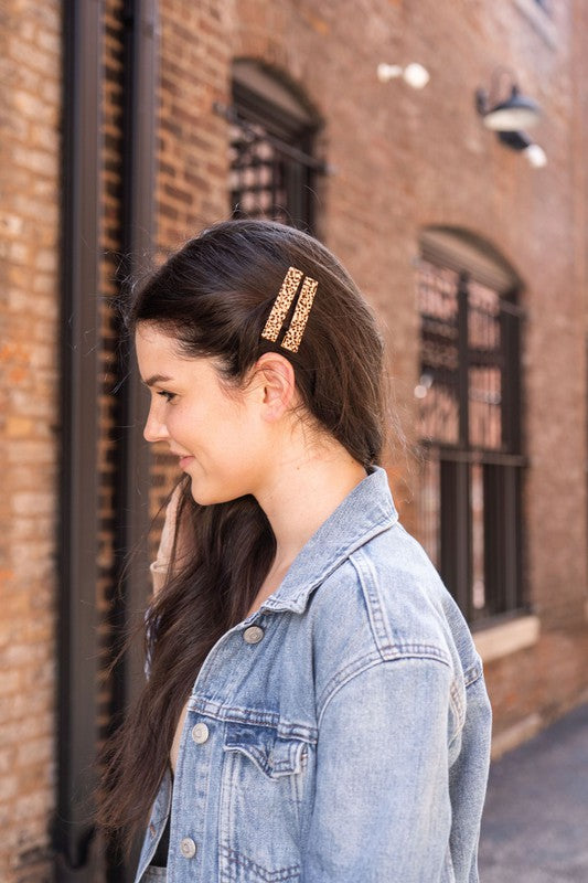 Eleanor Hair Clips - Brown Dot