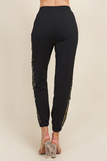 Black Sequin Jogger