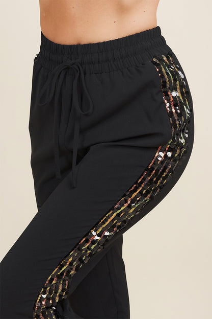 Black Sequin Jogger