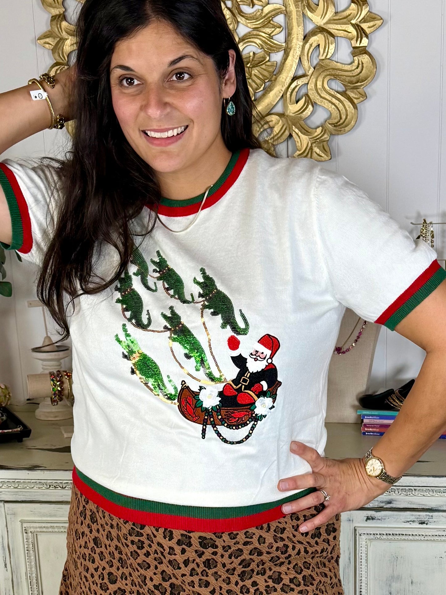 Christmas Alligator Sweater
