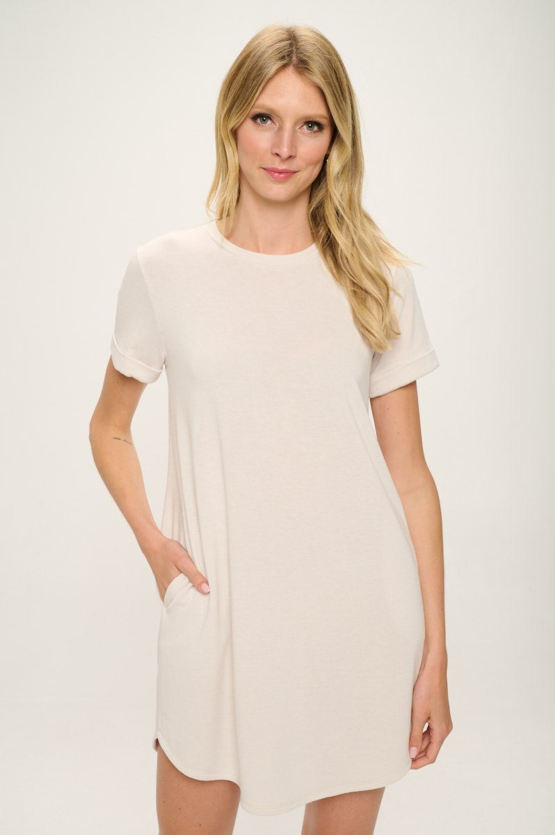 Taupe T-shirt Dress