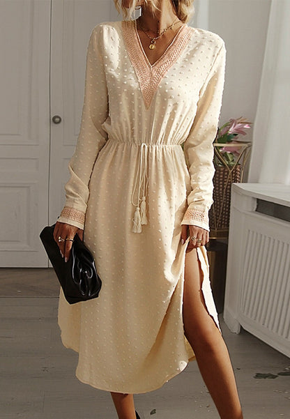 Swiss Dot Lace Detail Dress