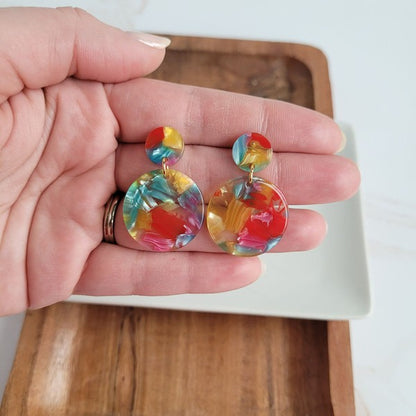 Addy Earrings - Rainbow Confetti