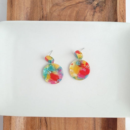 Addy Earrings - Rainbow Confetti