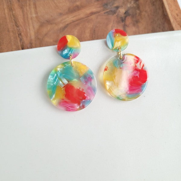 Addy Earrings - Rainbow Confetti