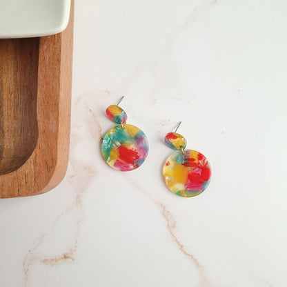 Addy Earrings - Rainbow Confetti