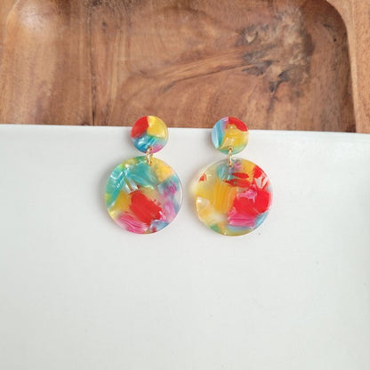 Addy Earrings - Rainbow Confetti