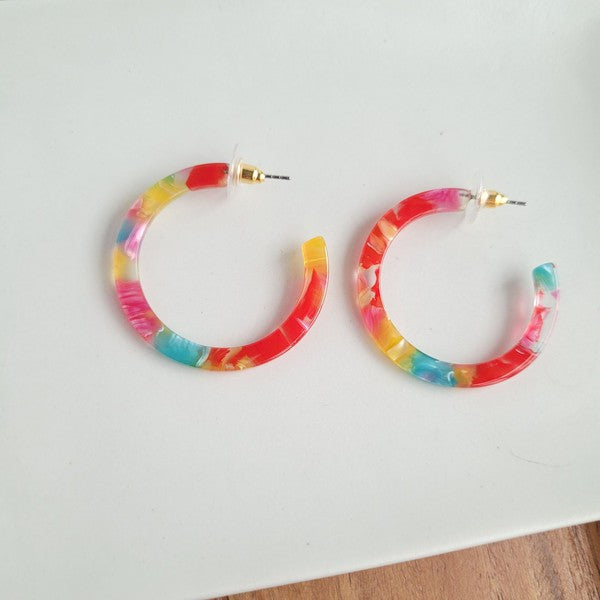 Camy Hoops - Rainbow Confetti