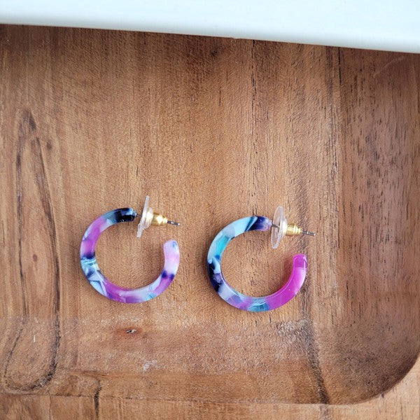 Cam Mini Hoops - Purple Party