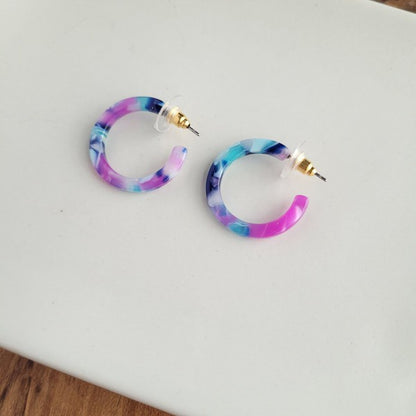 Cam Mini Hoops - Purple Party