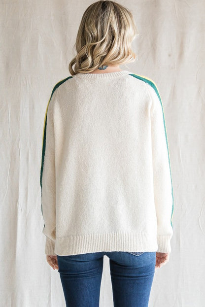 Ivory Colorful Stripe Sweater