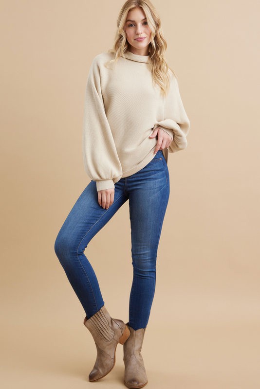 Natural Long Sleeve Dolman Sweater