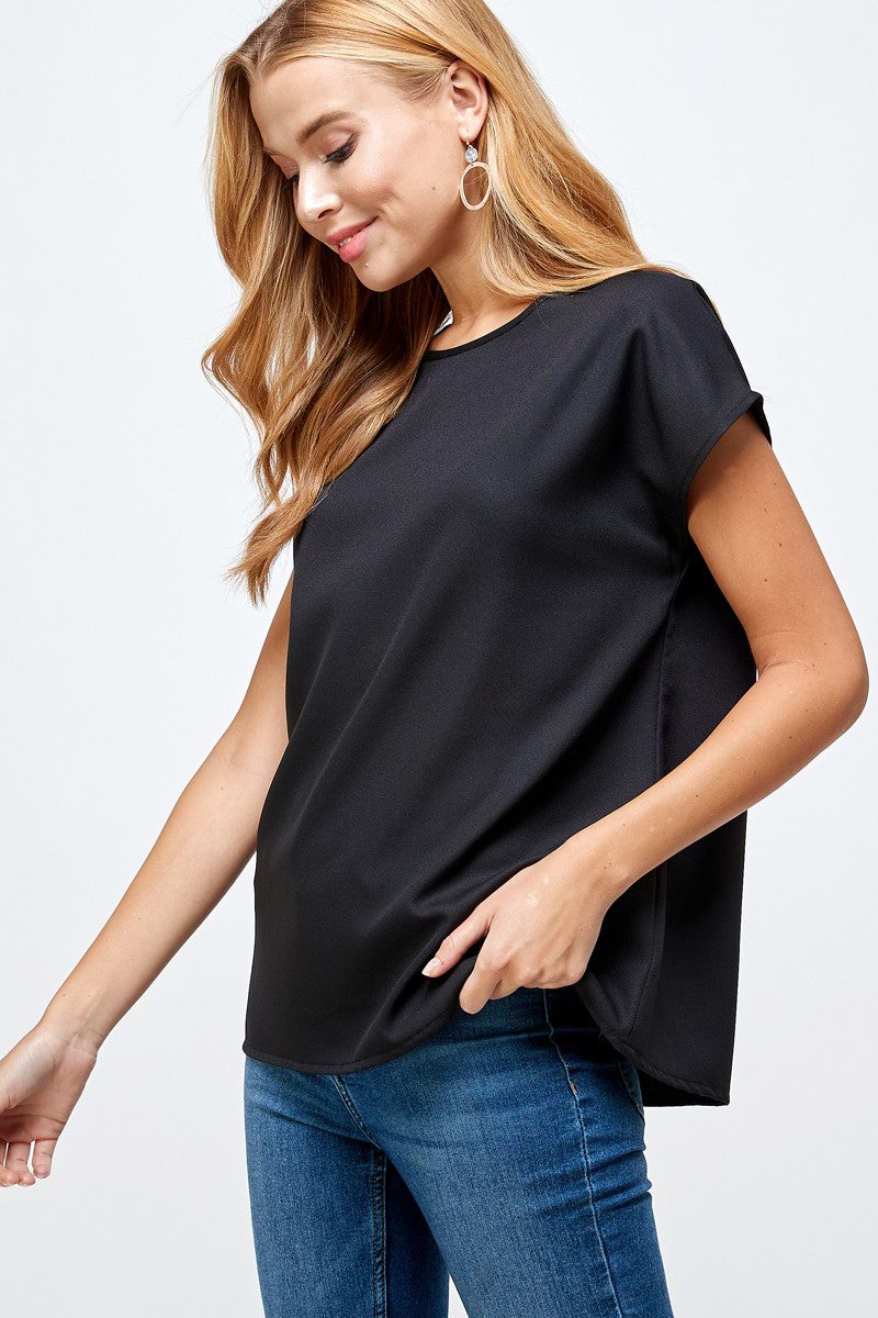 Black Cap Sleeve Top