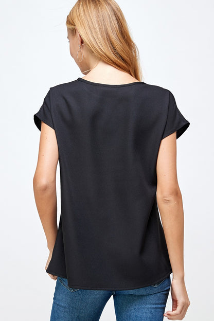 Black Cap Sleeve Top