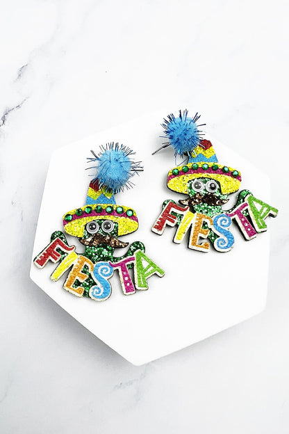 Glitter Fiesta Cactus Earrings