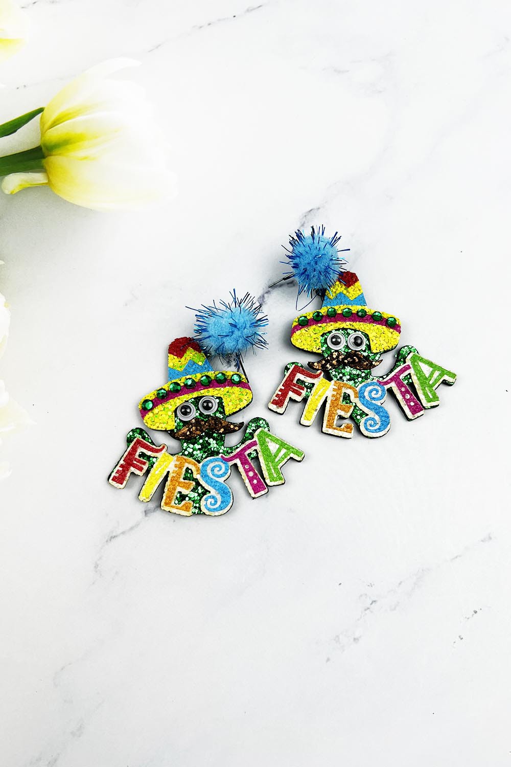 Glitter Fiesta Cactus Earrings