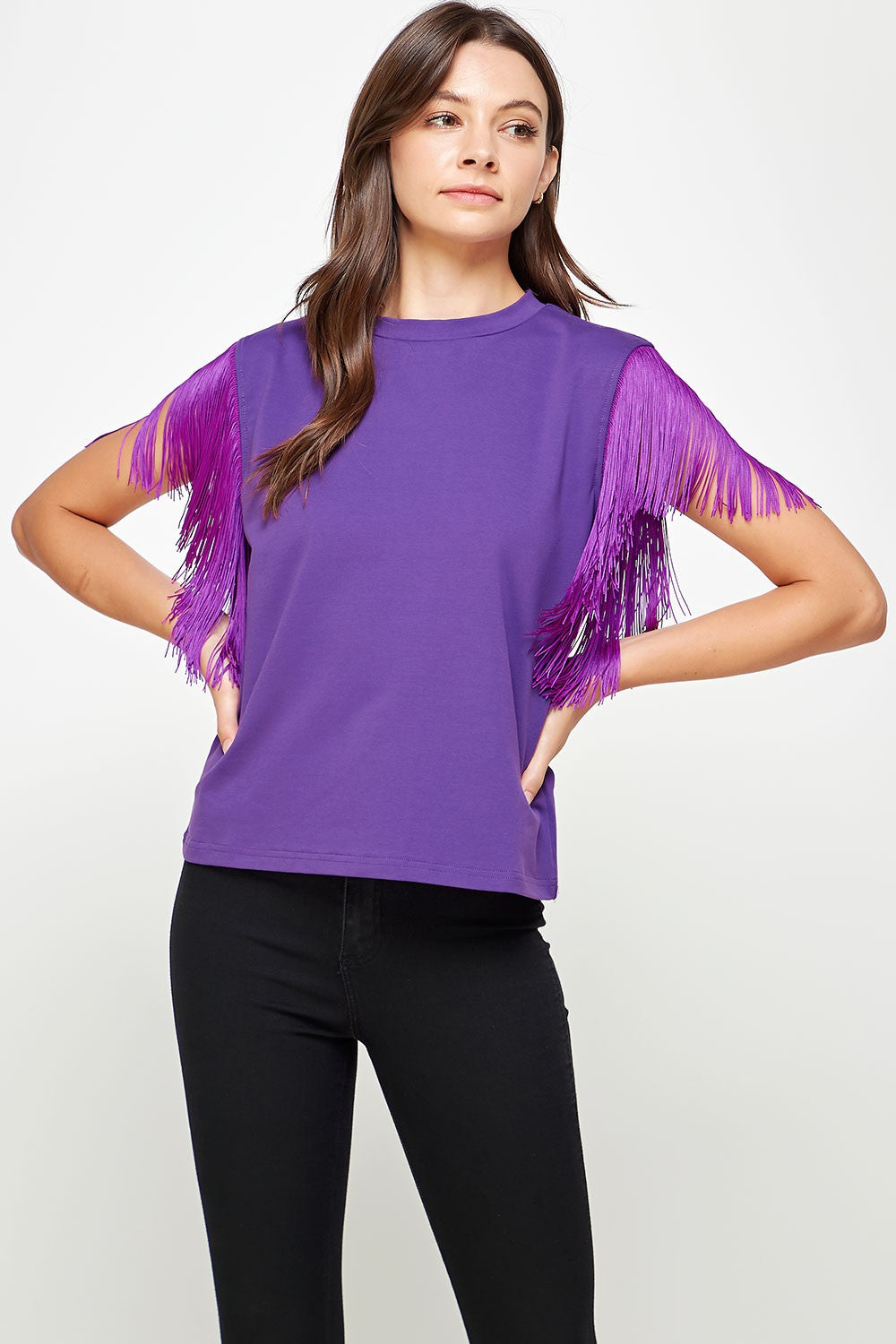 Purple Fringe Detail Top