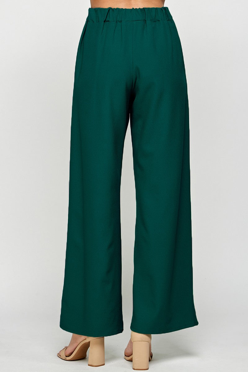 Hunter Green Wide Leg Pants