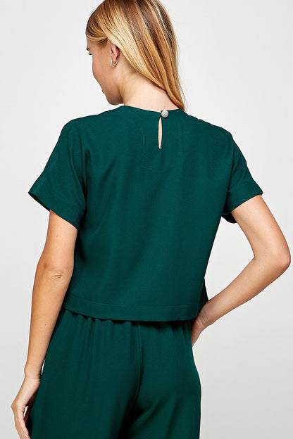 Hunter Green Short Sleeve Top