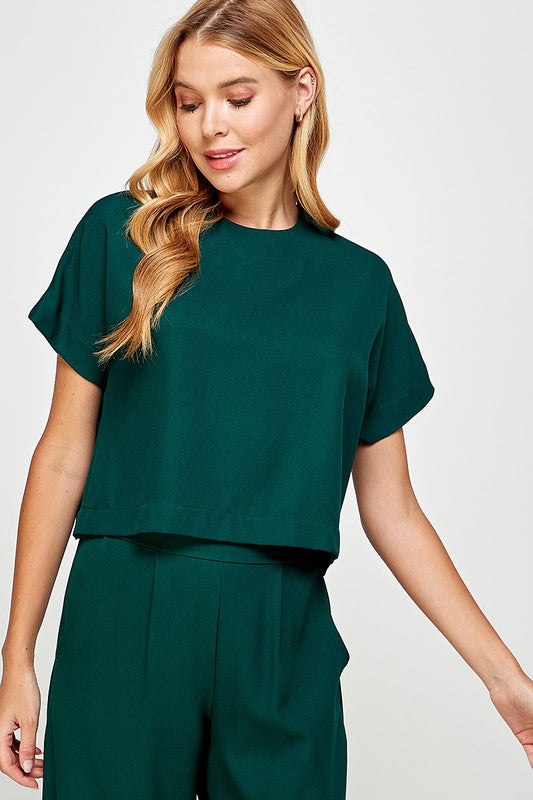 Hunter Green Short Sleeve Top