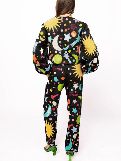 Queen of Sparkles Black Multi Galaxy Pant