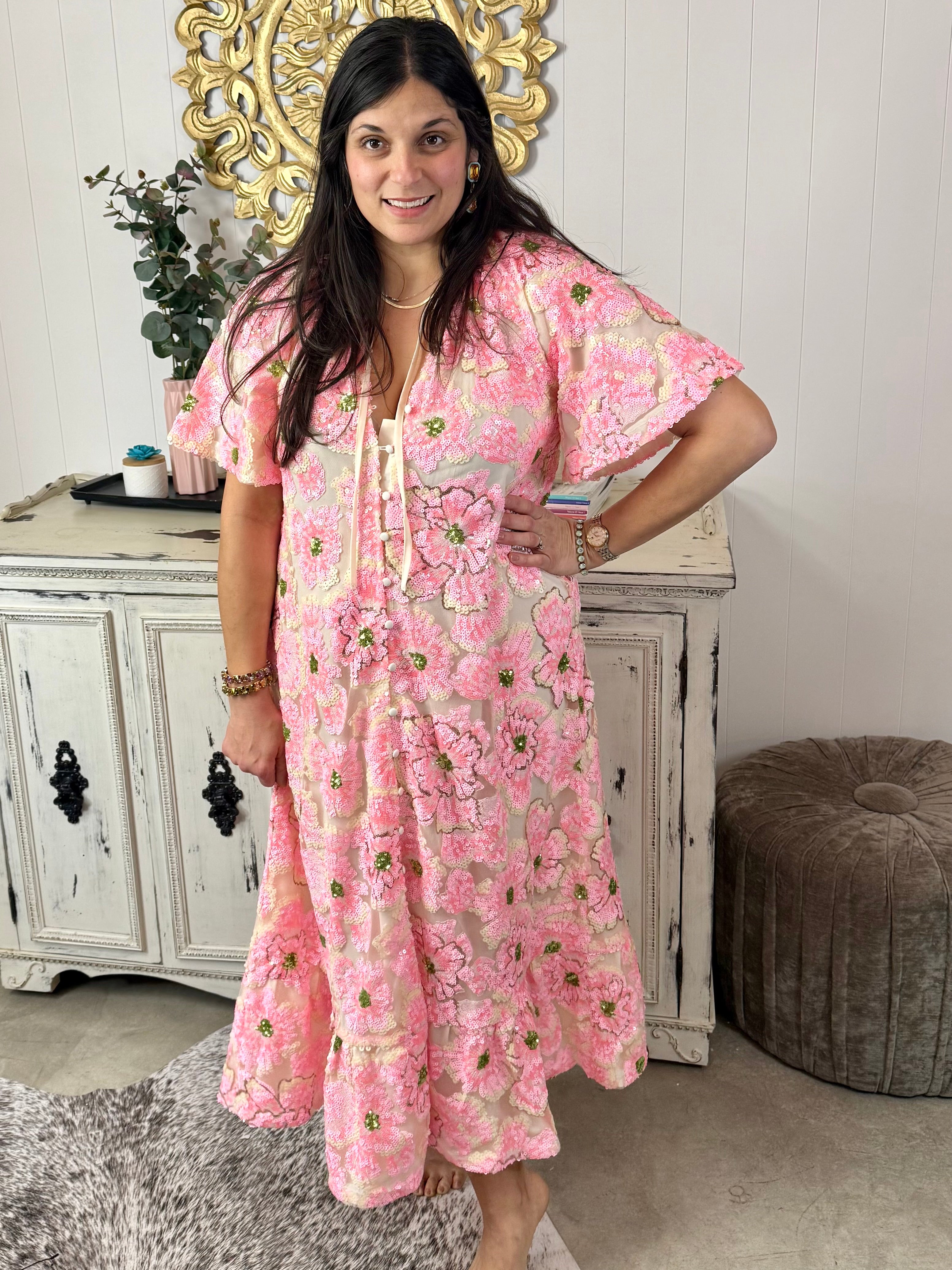 BuddyLove Talulah Caftan Maxi Dress - Pink Blossom – Denash Apparel
