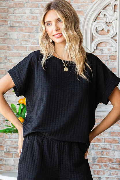 Black Textured Top