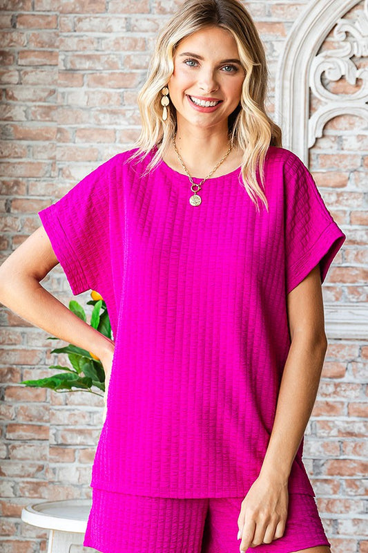 Pink Textured Top