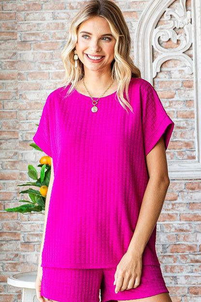 Pink Textured Top