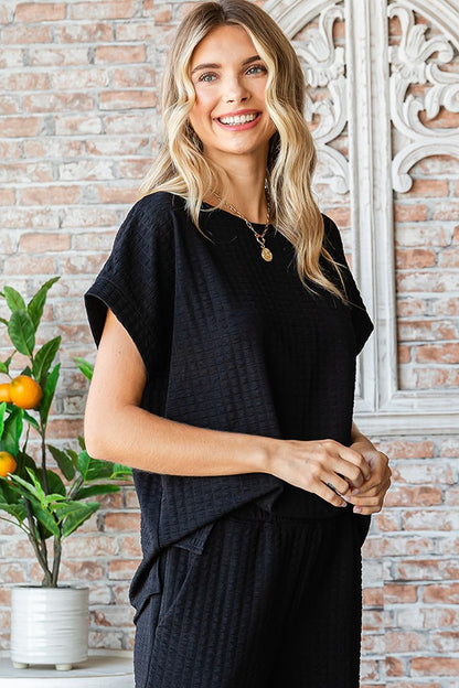 Black Textured Top