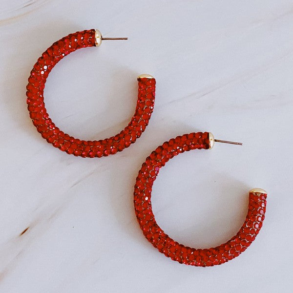 Retro Bling Hoop Earrings